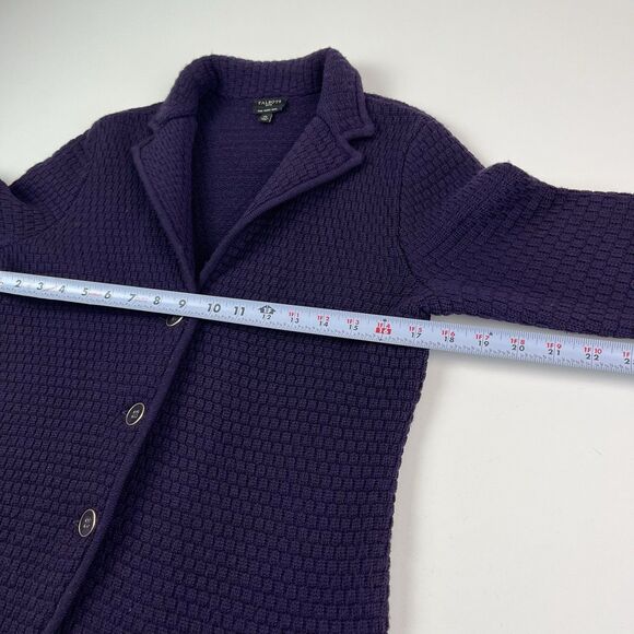 Talbots Purple Merino Wool Knit Blazer Sweater Jacket MP Petite Preppy Academia - Picture 8 of 11
